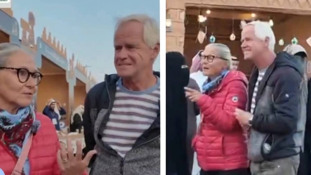 زوجان ألمانيان يقطعان آلاف الكيلومترات بسيارتهما لزيارة المملكة .. فيديو