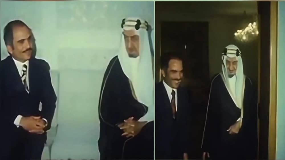 لقطات نادرة لاستقبال الملك فيصل للملك الحسين قبل 52 عاماً.. فيديو