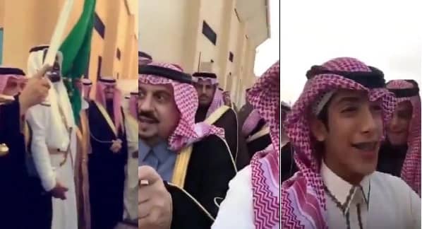 بالفيديو ..شاب يشارك امير الرياض اداء العرضة