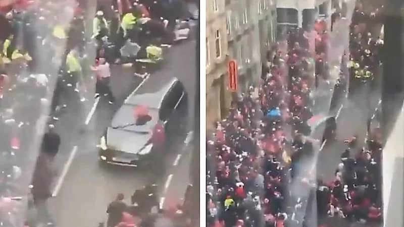 سيارة تقتحم احتفالات ليفربول وتصيب عددًا من المشجعين .. فيديو