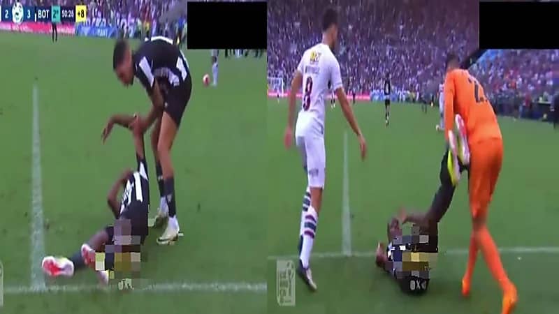 حادثة مضحكة في مباراة كرة قدم بالبرازيل .. فيديو