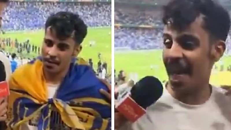 مشجع نصراوي يغير ميوله بعد الخسارة ويشجع الأهلي .. فيديو