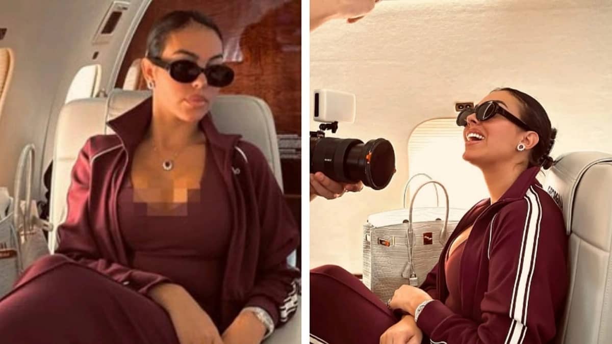 جورجينا تشارك لحظات مميزة مع ابنتيها على طائرة رونالدو الخاصة .. فيديو