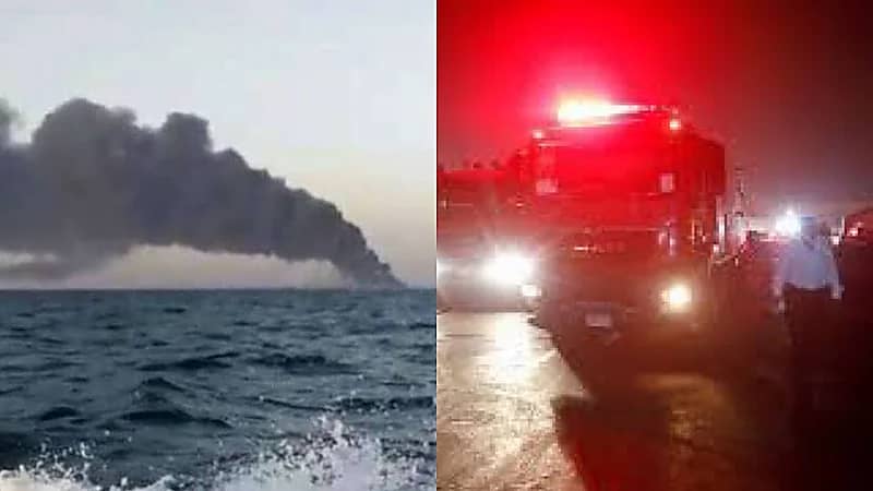 حريق ضخم في البحر يلتهم سفينة شحن تنقل آلاف السيارات لمصر من ألمانيا