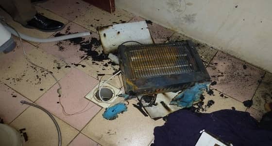 وفاة طفل وإصابة شقيقة بحريق منزل في حي الخالدية