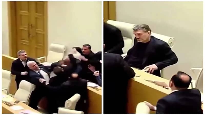 عراك بالأيدي ببرلمان جورجيا بسبب استئناف موسكو الرحلات مع تبليسي.. فيديو