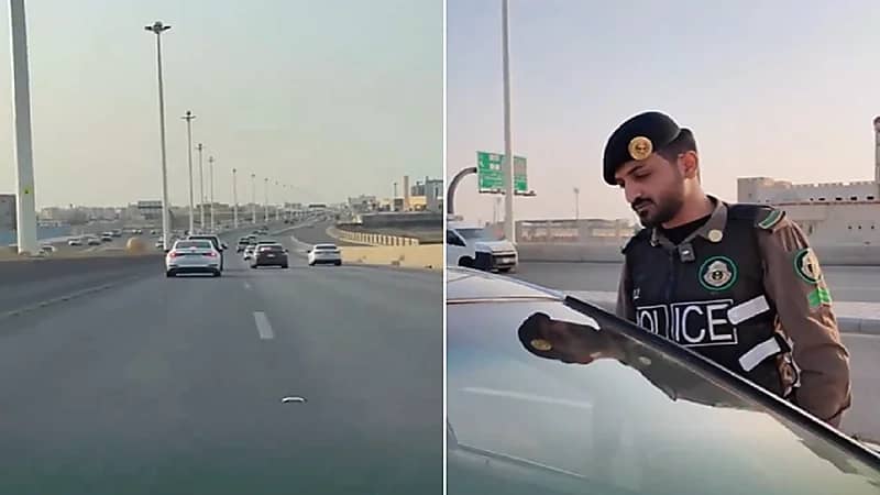 لحظة ضبط قائد مركبة لمراوغته بين المركبات في القصيم .. فيديو