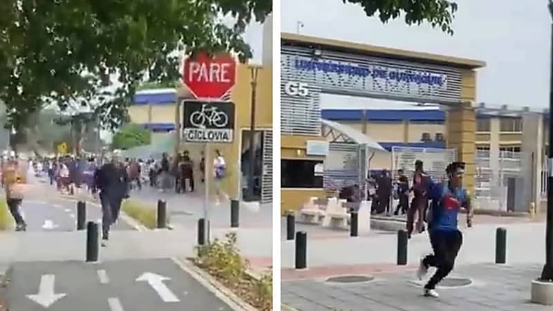 لحظة اقتحام عصابة مسلحة لجامعة بالإكوادور .. فيديو