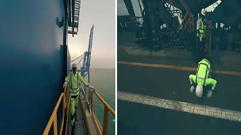 شاهد .. "الشقيري" يسجد على الأرض بعد فوبيا الأماكن المرتفعة