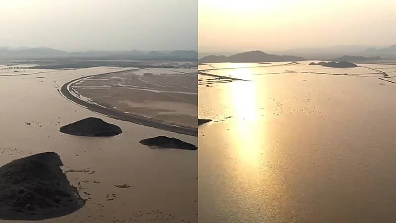 مشاهد جوية ترصد تأثير الحالة الماطرة بالمدينة المنورة