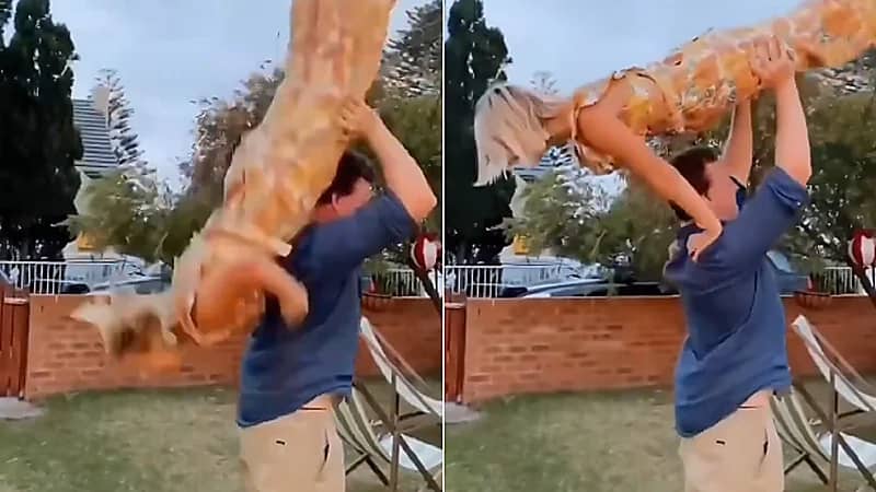 مزاح زوج مع زوجته يتسبب في إصابتها بالشلل.. فيديو