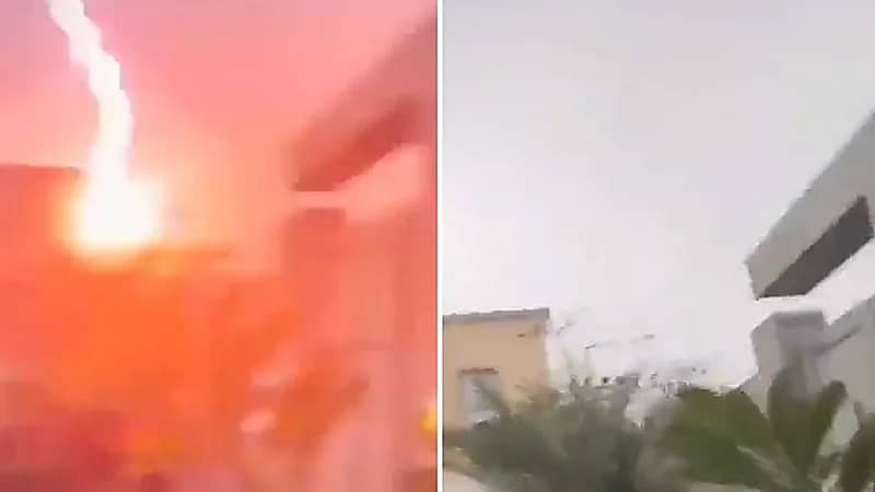 صاعقة تضرب منزل في البحرين .. فيديو