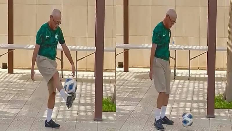 فيديو.. السفير الياباني ينفذ تحديًا بالكرة قبل لقاء الأخضر واليابان