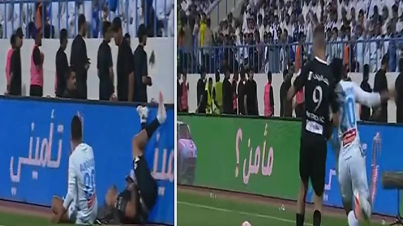 تدخل عنيف من حمد آل منصور ضد ميتروفيتش .. فيديو