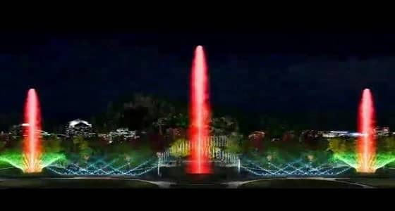 بالصور.. إنشاء أول نافورة تفاعلية بجازان