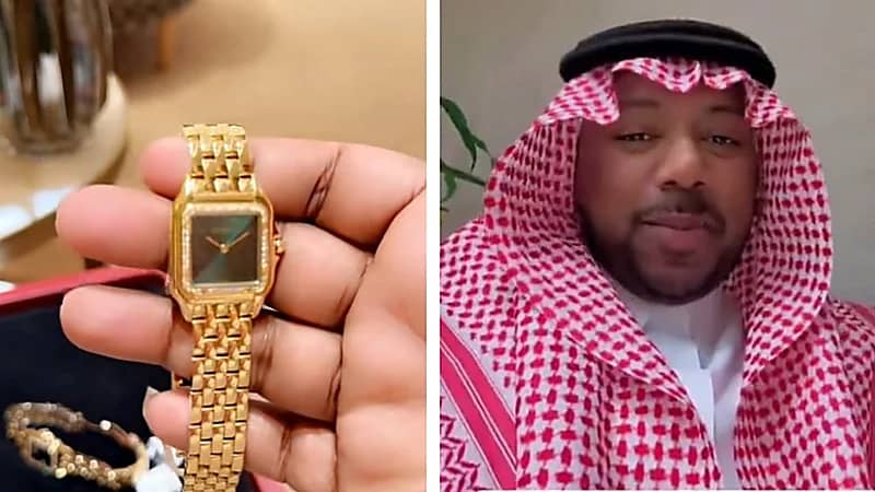 نادر النادر يهدي زوجته ساعة بقيمة 140 ألف بعد كسر يدها .. فيديو