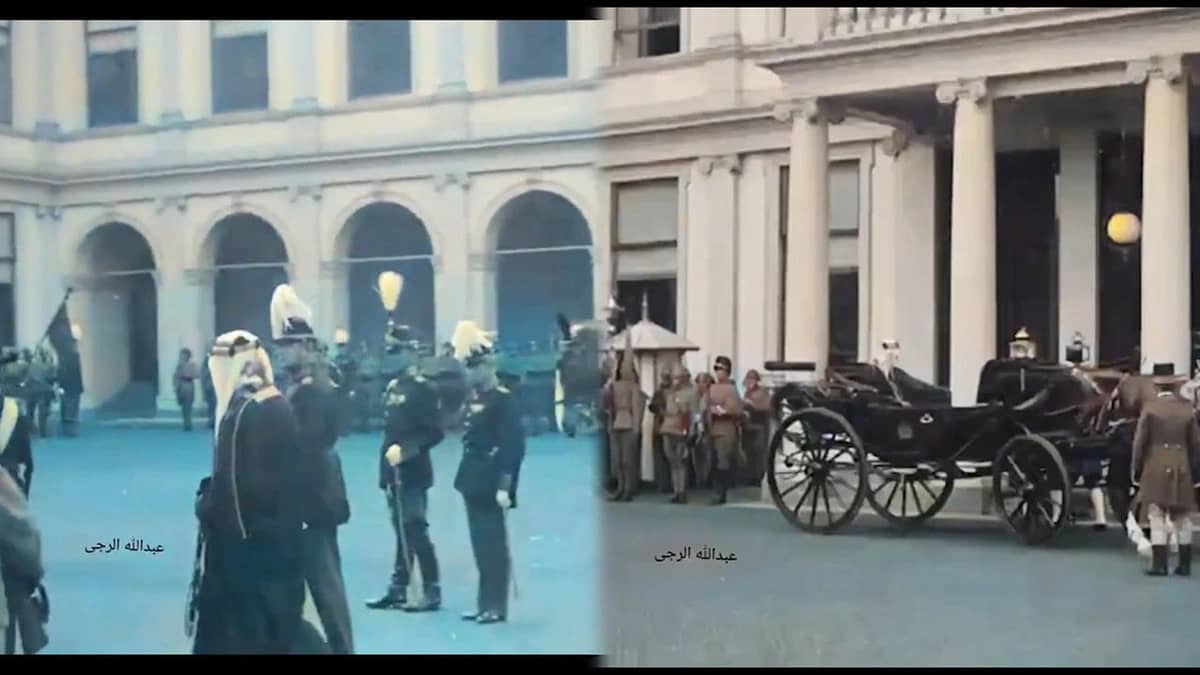 مقطع نادر للملك فيصل خلال زيارته الأولى لأوروبا قبل 94 عام