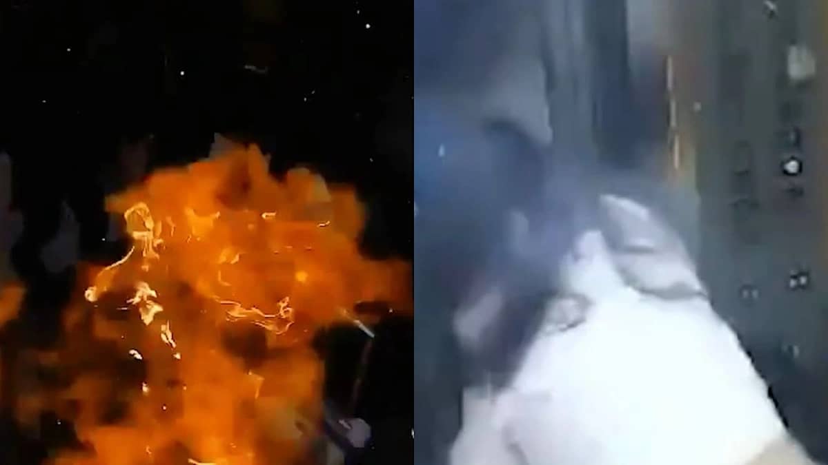 انفجار مفاجئ لبالونات هيدروجين داخل مصعد في مشهد صادم  .. فيديو