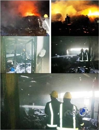 البرق يتسبب في حريق ضخم قرب مصفاة نفطية إيرانية