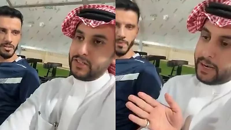 نايف حمدان يمازح السومة بطريقة فكاهية: أبي تسديدات لفافية.. فيديو