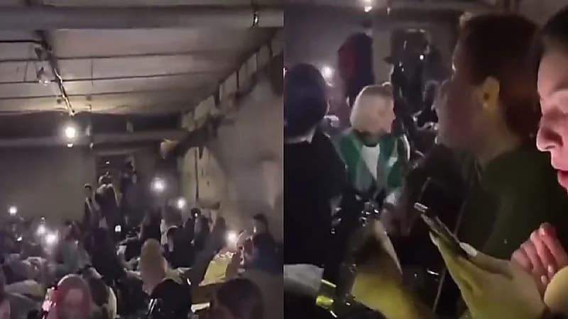 بالفيديو.. غناء أوكرانيات داخل الملاجئ أملاً بانتهاء الحرب