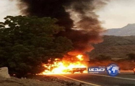 اندلاع حريق بعد تصادم شاص و قلاب في الداير بني مالك
