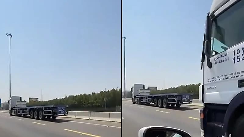 شاهد.. مصير سائق شاحنه متهور تجاوز السرعة بطريق الحرمين