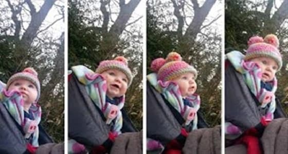 بالفيديو.. رد فعل صادم لطفلة تسمع صوت زقزقة العصافير لأول مرة