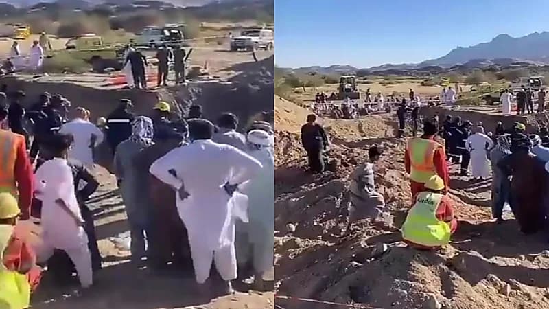 وفاة شخصين إثر انهيار بئر عليهما أثناء أعمال حفر في ينبع .. فيديو