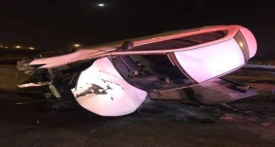 اصابة ٥ اشخاص في حادث انقلاب سيارة