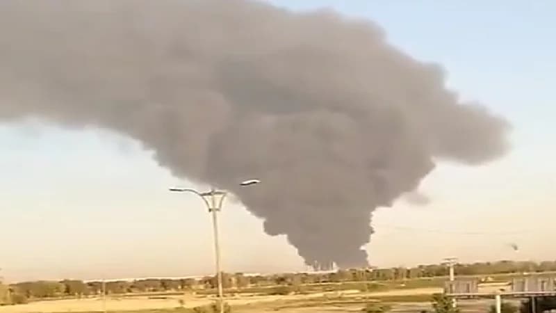 بالفيديو.. إندلاع حريق ضخم في مصفاة نفط بإيران