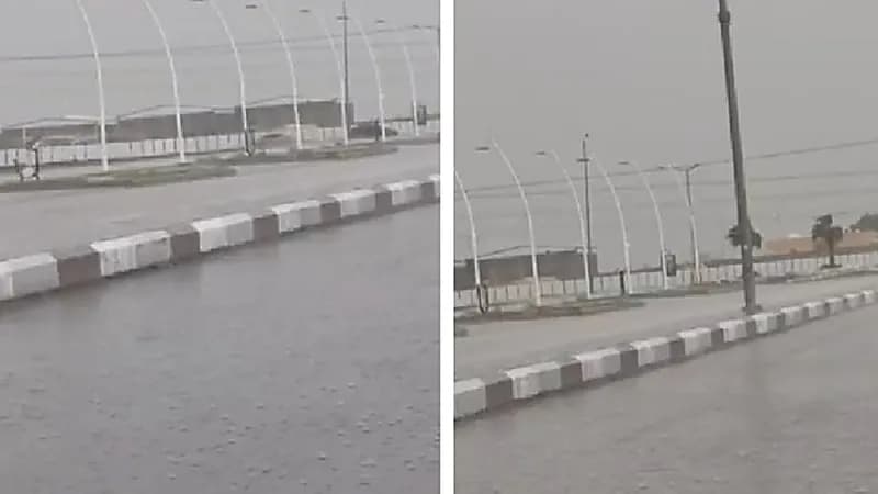تساقط أمطار غزيرة مع نشاط في الرياح بـ الطوال.. فيديو