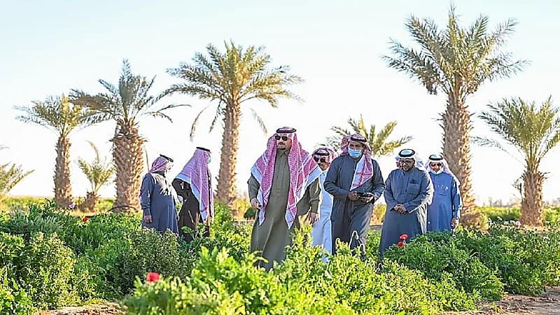 صور.. مزرعة مواطن تستوقف أمير الحدود الشمالية