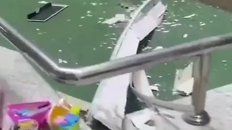 شاهد .. اللقطات الأولى لآثار الهزة الأرضية في إحدى المدارس بمنطقة الباحة