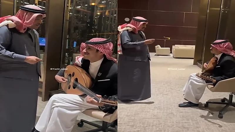 بالفيديو.. موقف لطيف يجمع عازف شاب بفنان العرب محمد عبده في العلا