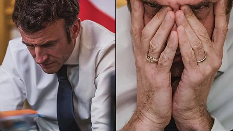 صور.. علامات الأسى على وجه ماكرون بعد محادثة مع بوتين