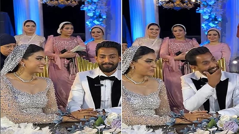 عروس تغازل المأذون أمام العريس وتطلب رأيه في عقد القران.. فيديو