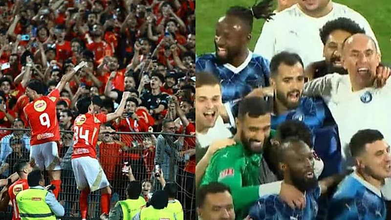الأهلي وبيراميدز يحتفلان بتحقيق الدوري في ان واحد مشهد هز الكرة المصرية.. فيديو