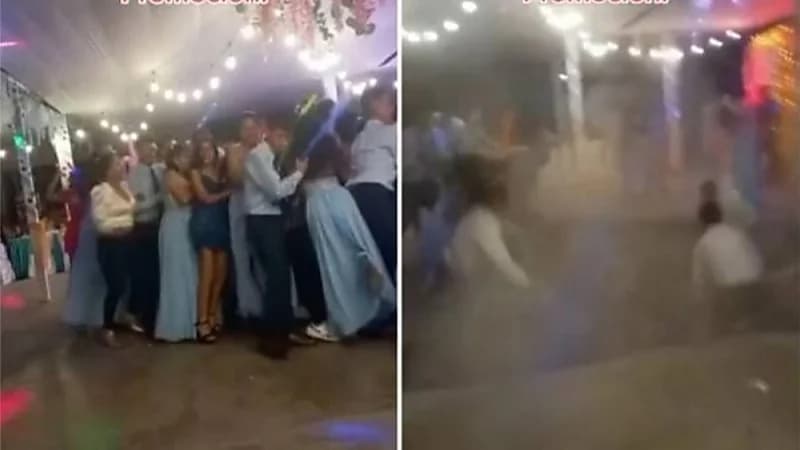 فيديو مرعب يوثق لحظة انهيار حلبة رقص بـ"25 طالبا" أثناء حفل تخرجهم 