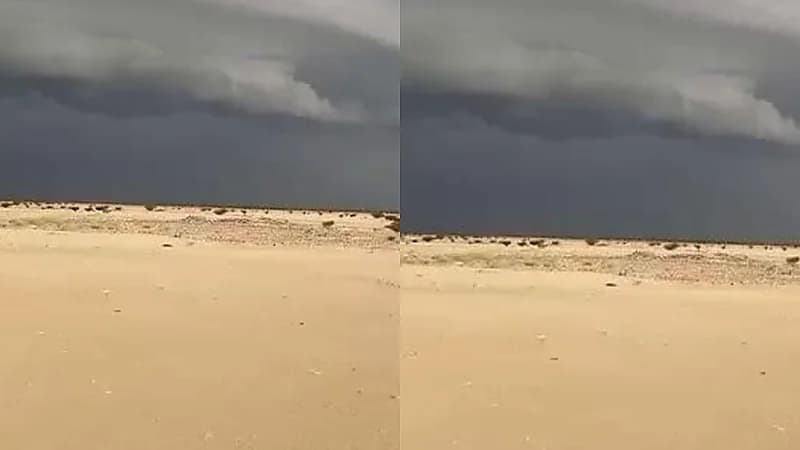 سحابة سيل هائلة تغطي سماء الطائف.. فيديو