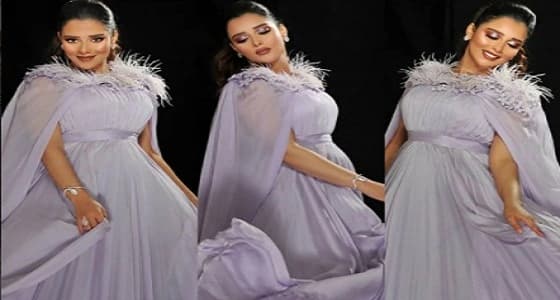 بالصور .. بلقيس تتألق بفستان من الحرير بتوقيع المصمم " على يونس "