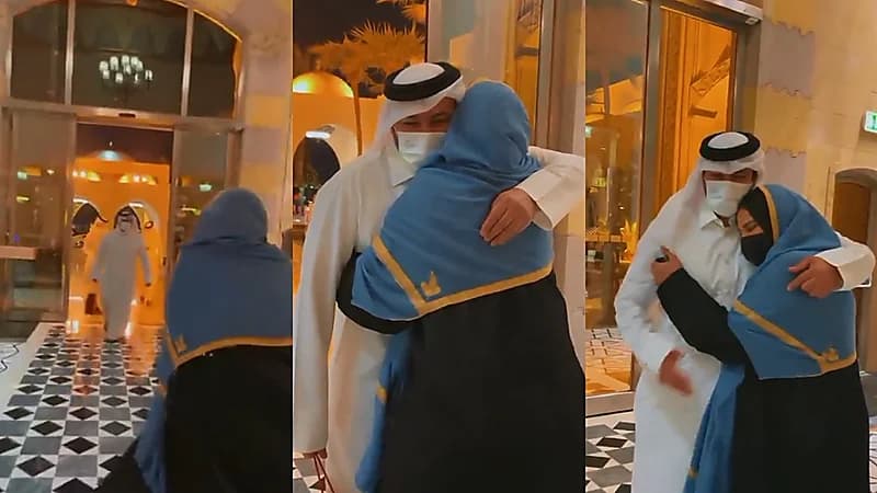 شاهد.. لحظة استقبال الفنانة أحلام لزوجها بعد عام من فراقهما