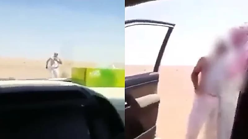 شاهد.. لحظة العثور على تائهين في الصحراء