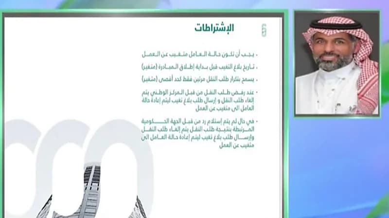 الضفيان: يحق للعامل المنقطع عن العمل الانتقال إلى صاحب عمل آخر قبل مضي 60 يومًا(فيديو)