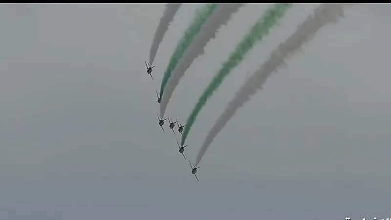 شاهد.. "الصقور السعودية" تزين سماء الجبيل في يوم التأسيس