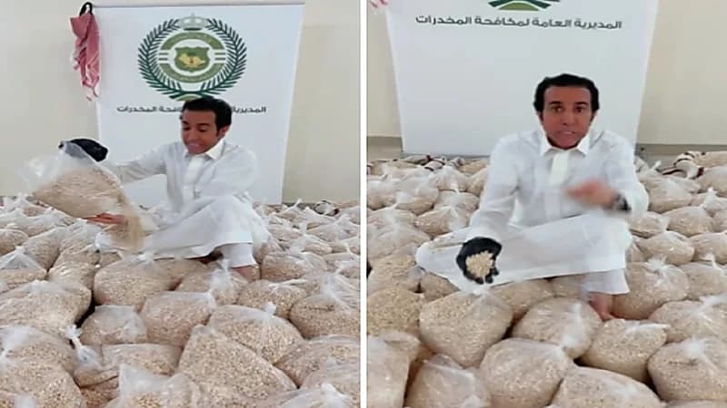 شاهد .. فايز المالكي يوجه تحذيرا من وسط أكوام المخدرات