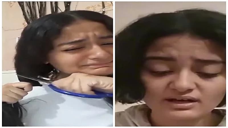 أول رد من طالبة الثانوية العامة التي قصت شعرها أمام الكاميرات بسبب النتيجة.. فيديو