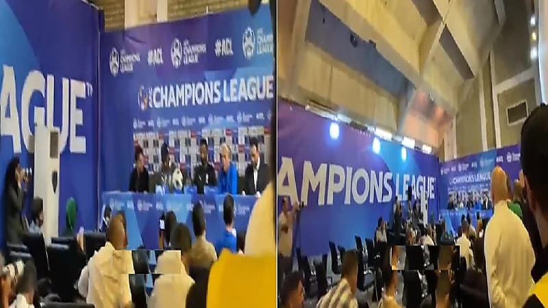 ‏إقامة مؤتمر مدرب الهلال في أحد ممرات ملعب آزادي .. فيديو