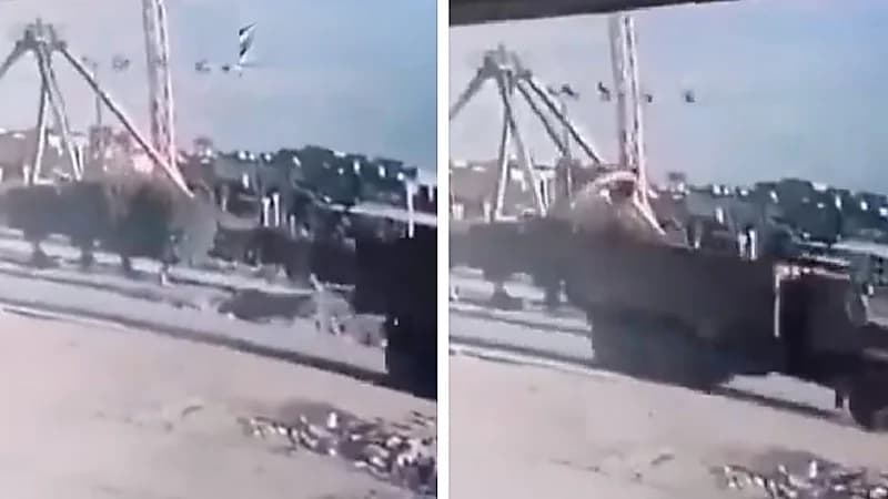 لحظة سقوط لعبة بإحدى الملاهي في العراق .. فيديو