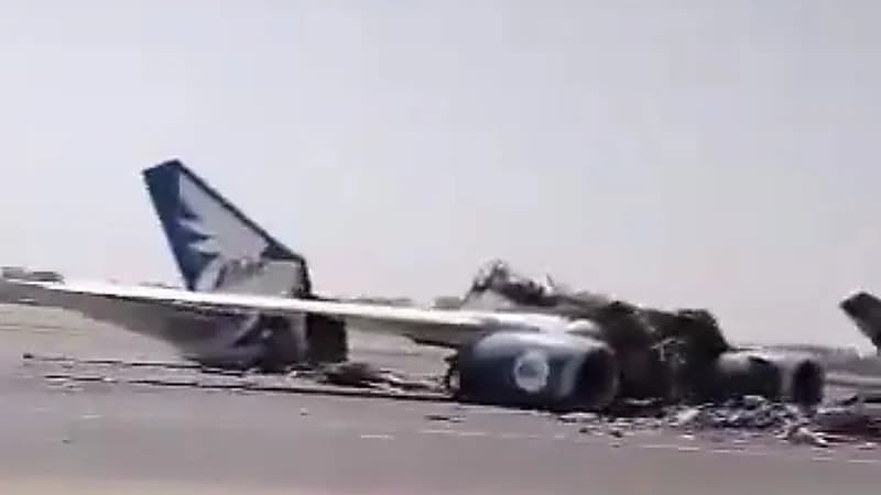 مشاهد توضح حجم الضرر في مطار الخرطوم .. فيديو